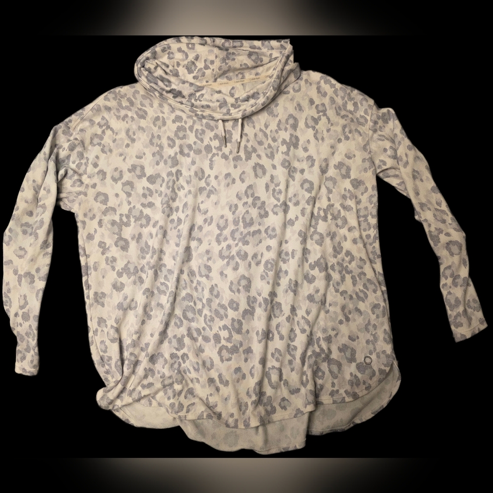 Calvin Klein Cream and Gray Patterned Hoodie